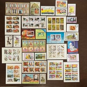 Collection of 30 Worldwide Postage Souvenir Sheets all Different